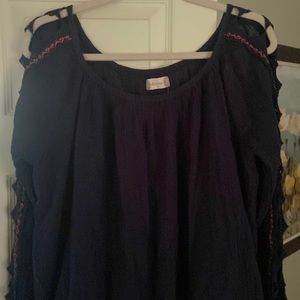 Altered State Navy Blue gauze blouse, Size Medium